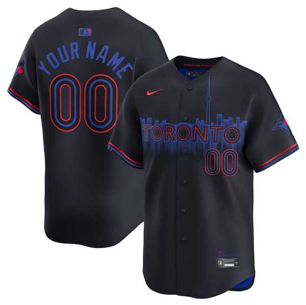 Men%27s Toronto Blue Jays Active Player Custom Black 2024 City Connect Limited Stitched Baseball Jersey